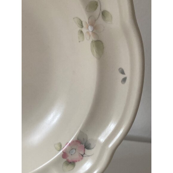 2 PFALTZGRAFF Tea Rose Floral Scalloped Soup Bowl Ivory Beige Ceramic Stoneware - Picture 6 of 13